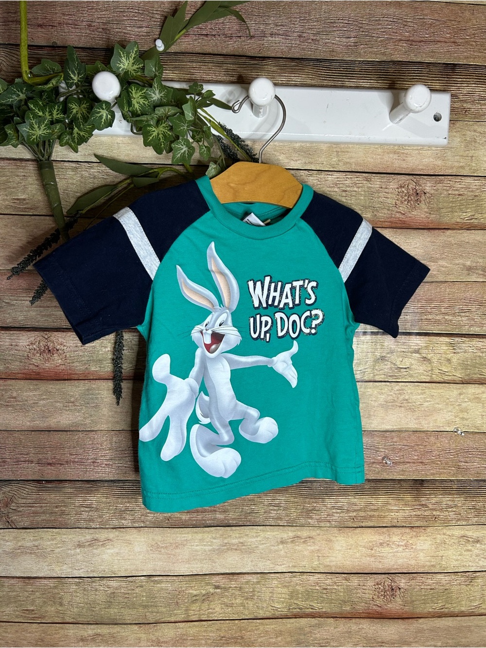 Looney Tunes Bugs Bunny “What’s Up Doc?” Baby Boy Shirt Size 12-18 Months